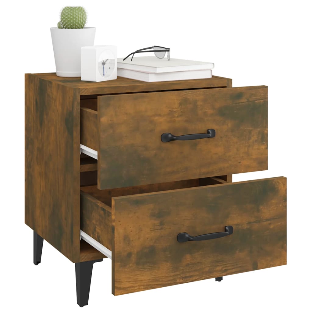 Noćni ormarići 2 kom boja dimljenog hrasta 40x35x47,5 cm
