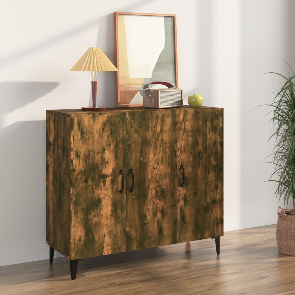 Komoda boja dimljenog hrasta 90 x 34 x 80 cm konstruirano drvo