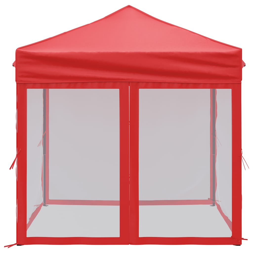 Sklopivi šator za zabave s bočnim zidovima 2 x 2 m crveni