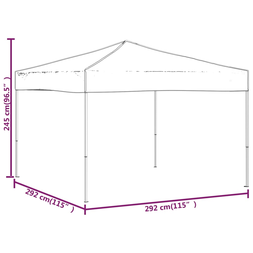 Sklopivi šator za zabave bijeli 3 x 3 m
