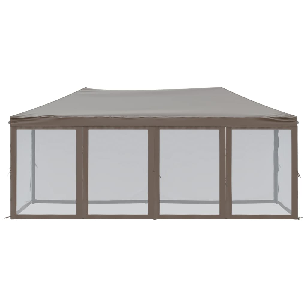 Sklopivi šator za zabave s bočnim zidovima 3 x 6 m Smeđe-siva