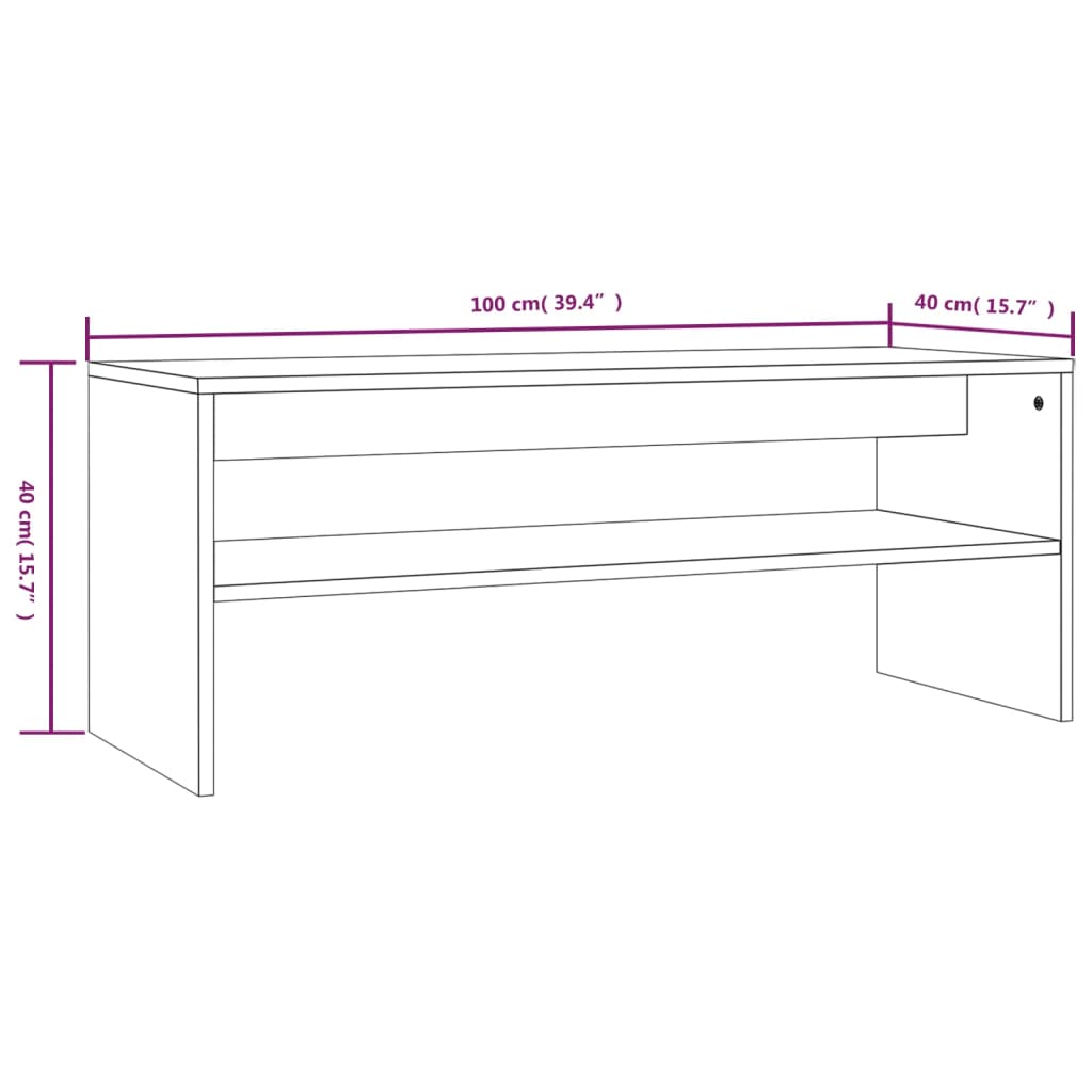 Stolić za kavu smeđa boja hrasta 100x40x40 cm konstruirano drvo
