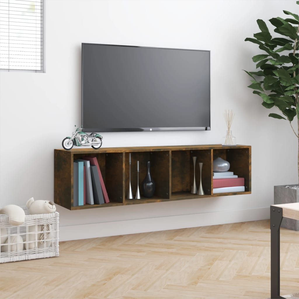 Ormarić za knjige / TV ormarić dimljeni hrast 143x30x36 cm drvo