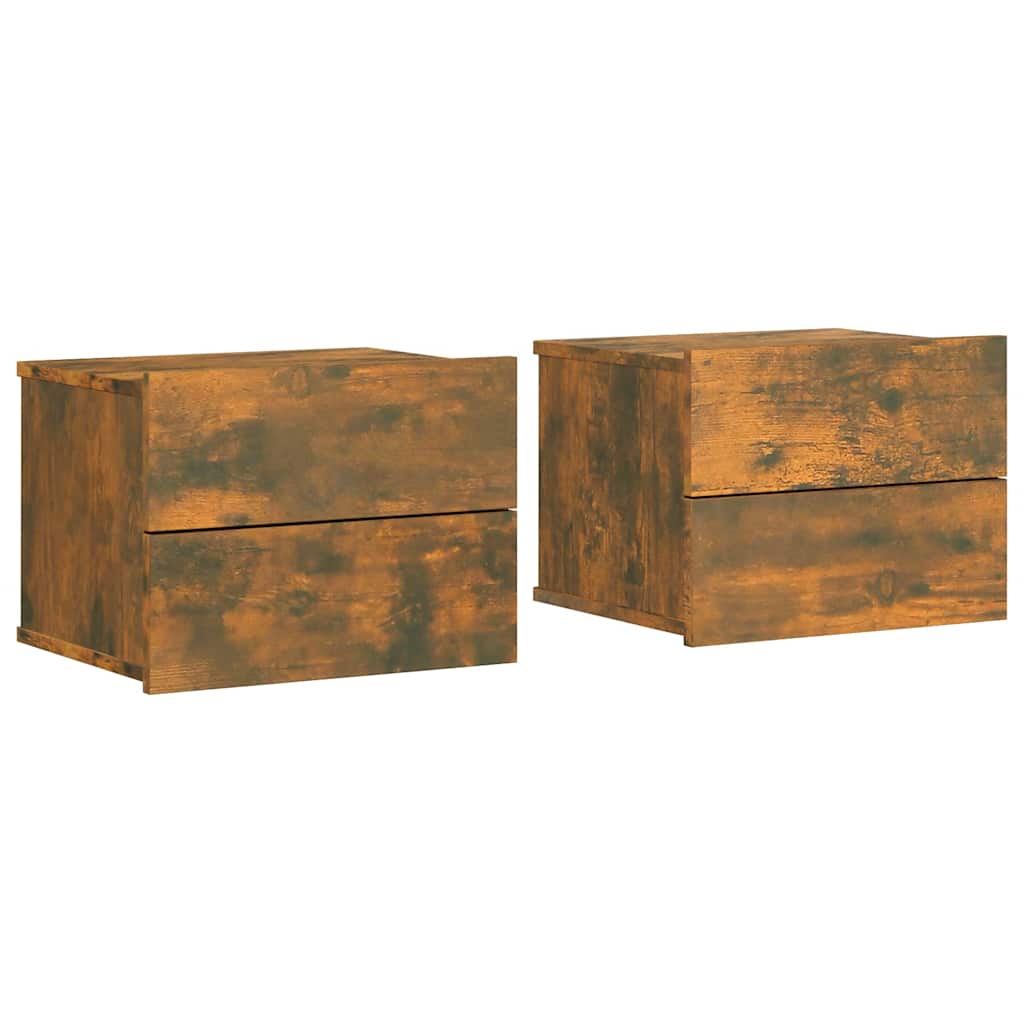 Noćni ormarići 2 kom dimljeni hrast 40 x 30 x 30 cm drveni