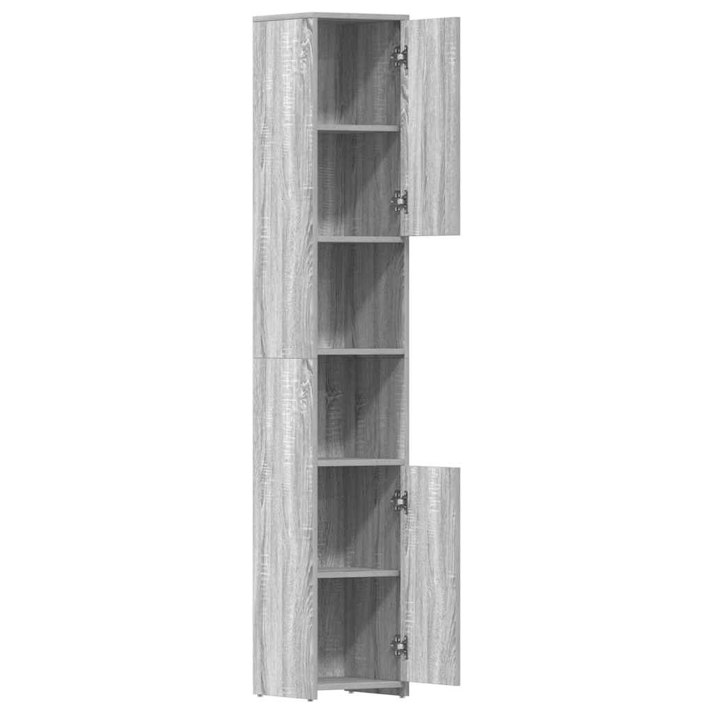 Kupaonski ormarić sivi hrast 30x30x183,5 cm konstruirano drvo