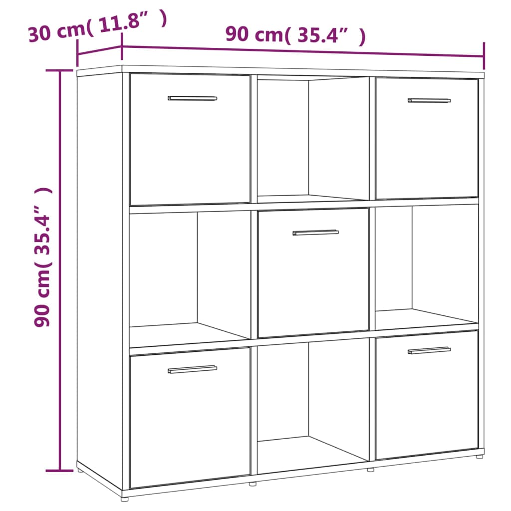 Ormarić za knjige boja hrasta 90 x 30 x 90 cm konstruirano drvo