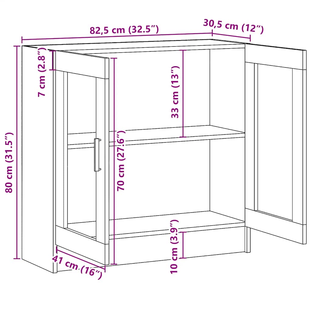 Vitrina boja hrasta sonome 82,5x30,5x80 cm konstruirano drvo
