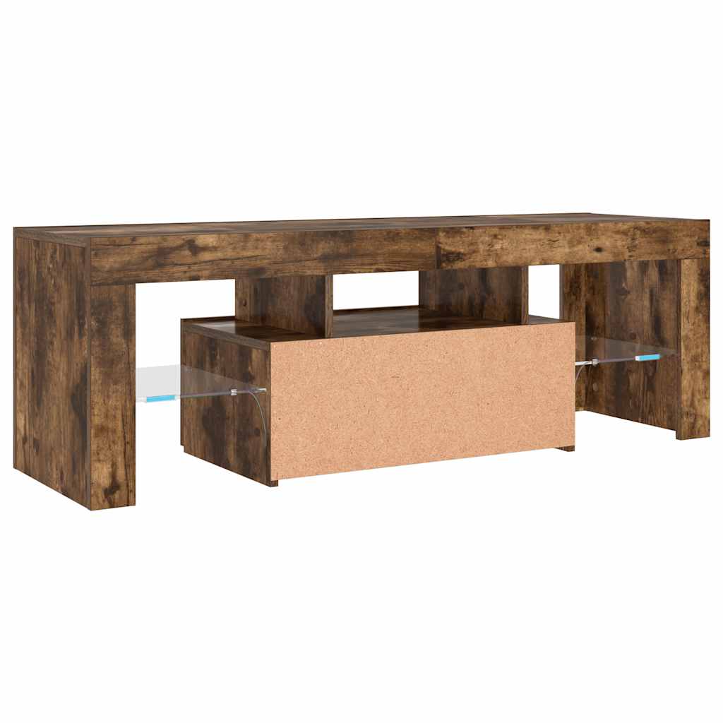 TV ormarić s LED svjetlima boja dimljenog hrasta 120x35x40 cm