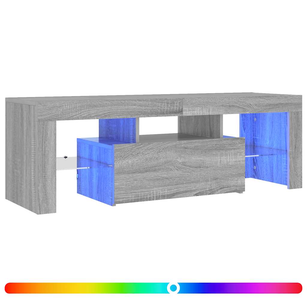 TV ormarić s LED svjetlima boja hrasta sonome 120 x 35 x 40 cm