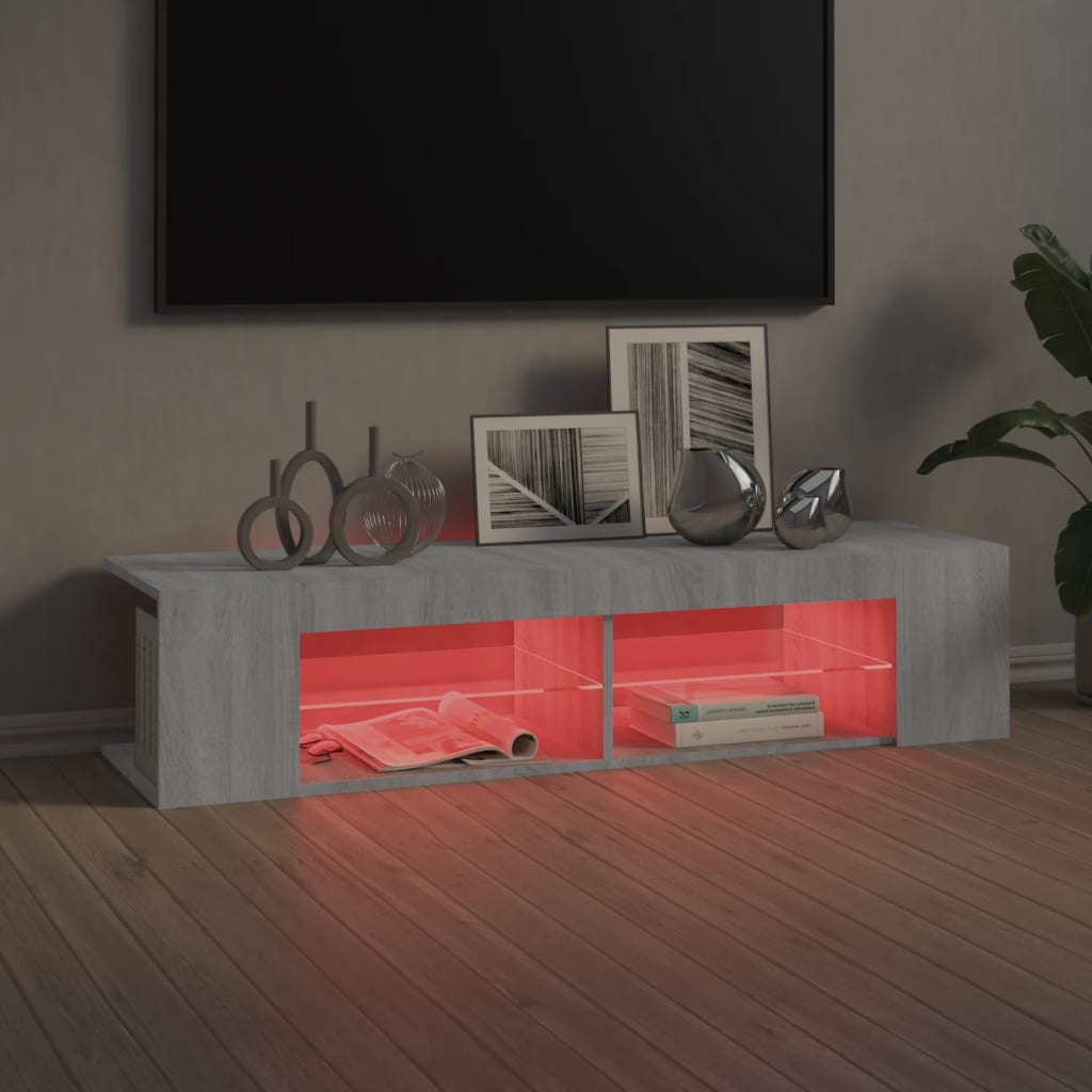 TV ormarić s LED svjetlima boja hrasta sonome 135 x 39 x 30 cm