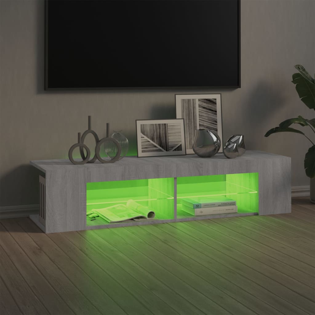 TV ormarić s LED svjetlima boja hrasta sonome 135 x 39 x 30 cm