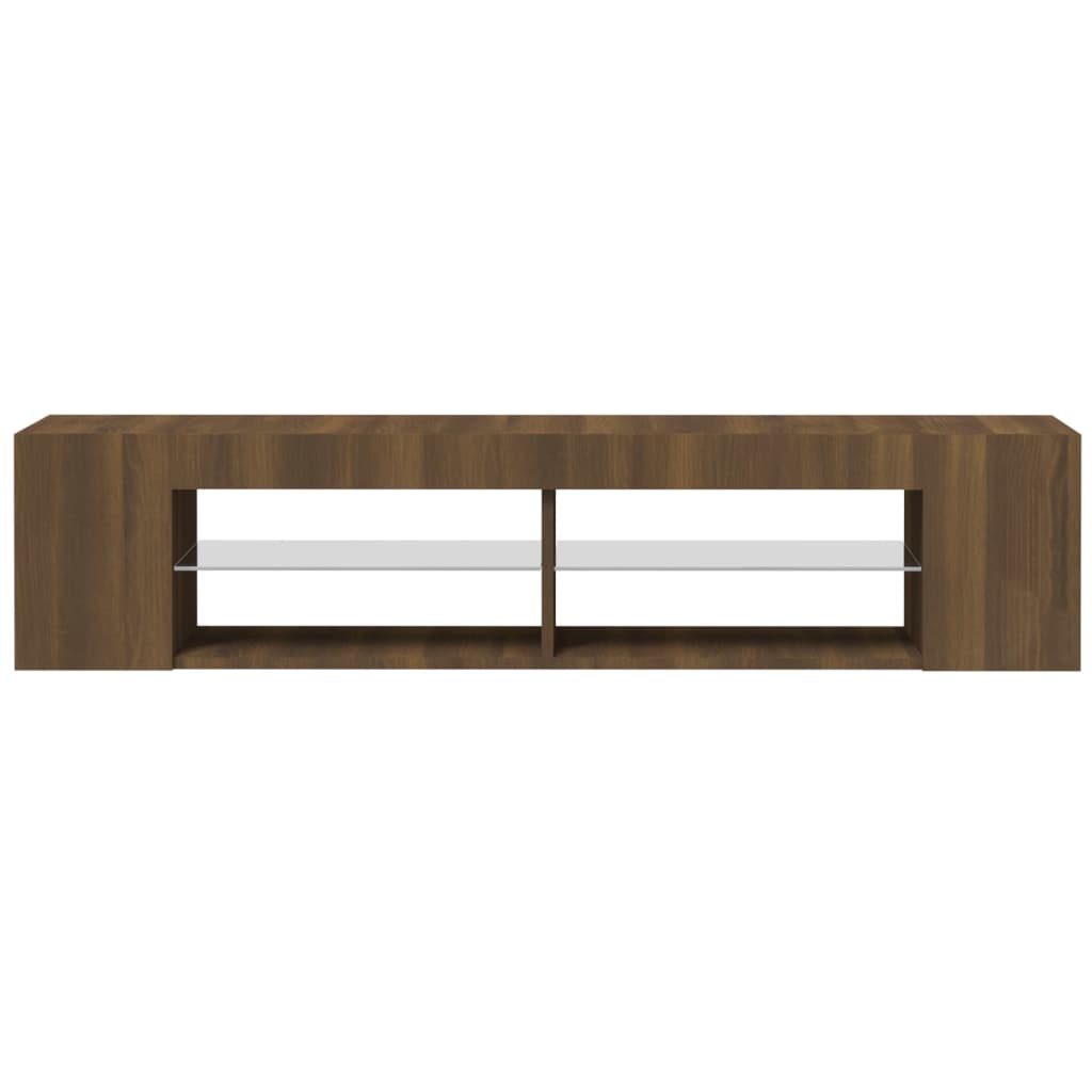 TV ormarić s LED svjetlima boja smeđeg hrasta 135 x 39 x 30 cm