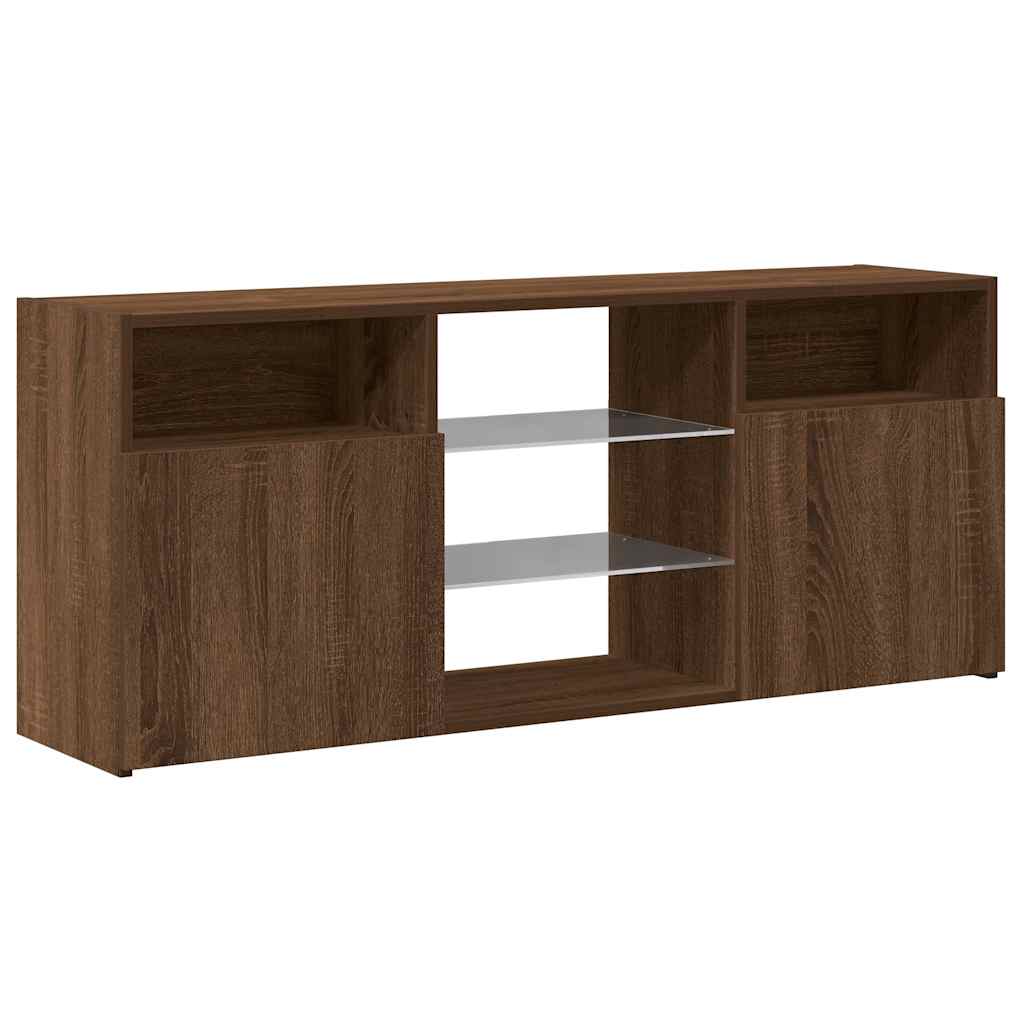 TV ormarić s LED svjetlima boja smeđeg hrasta 120 x 30 x 50 cm
