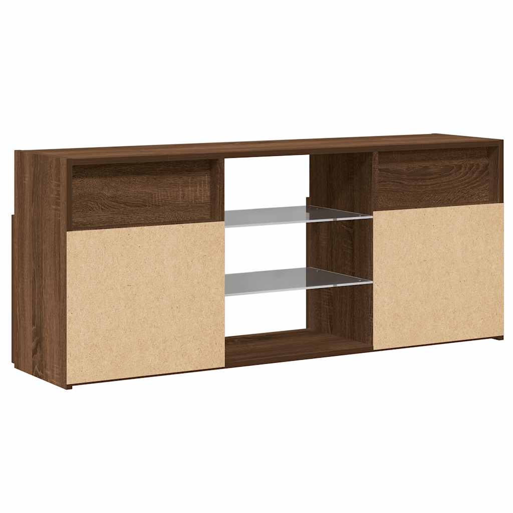 TV ormarić s LED svjetlima boja smeđeg hrasta 120 x 30 x 50 cm