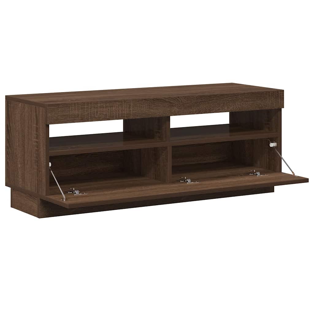 TV ormarić s LED svjetlima boja smeđeg hrasta 100 x 35 x 40 cm