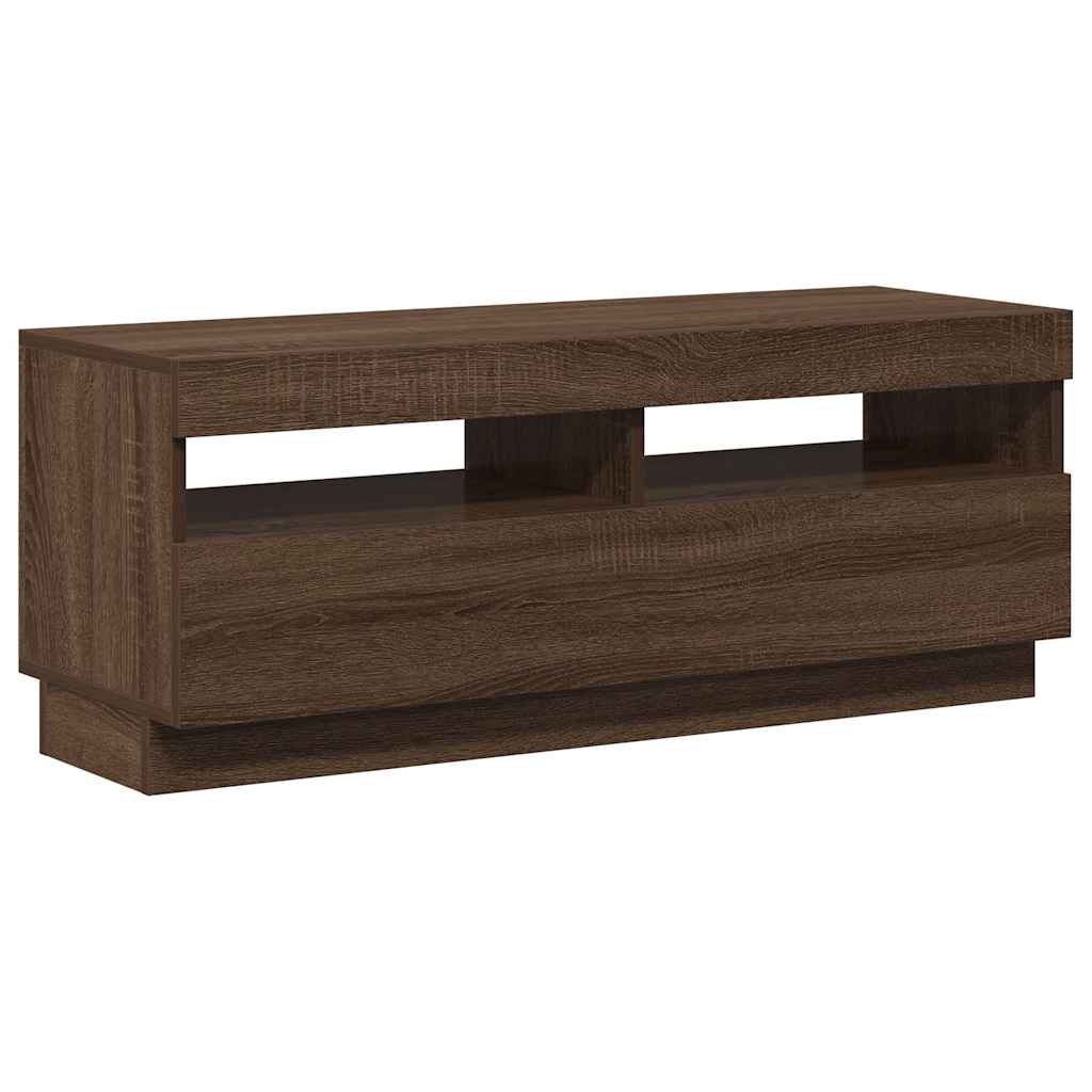 TV ormarić s LED svjetlima boja smeđeg hrasta 100 x 35 x 40 cm