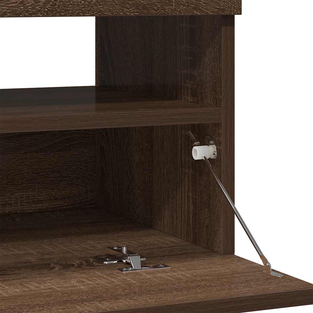 TV ormarić s LED svjetlima boja smeđeg hrasta 80 x 35 x 40 cm