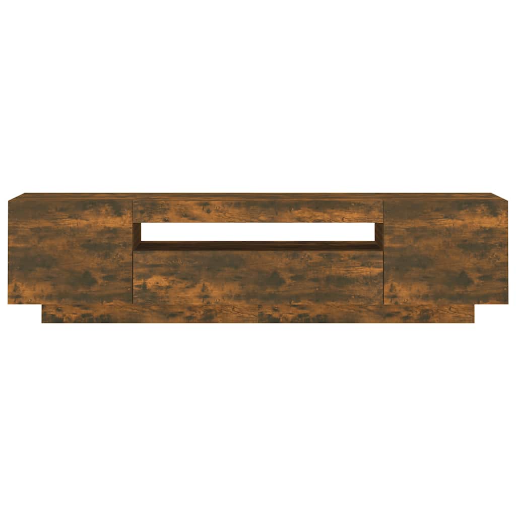TV ormarić s LED svjetlima boja dimljenog hrasta 160x35x40 cm