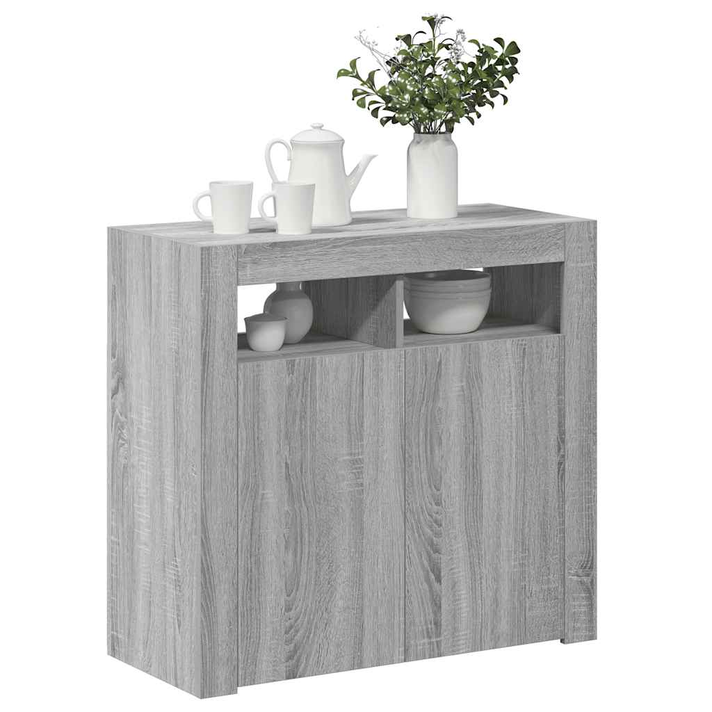 Komoda s LED svjetlima boja sivog hrasta sonome 80 x 35 x 75 cm