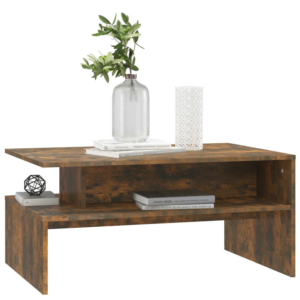 Stolić za kavu boja hrasta 90 x 60 x 42,5 cm konstruirano drvo