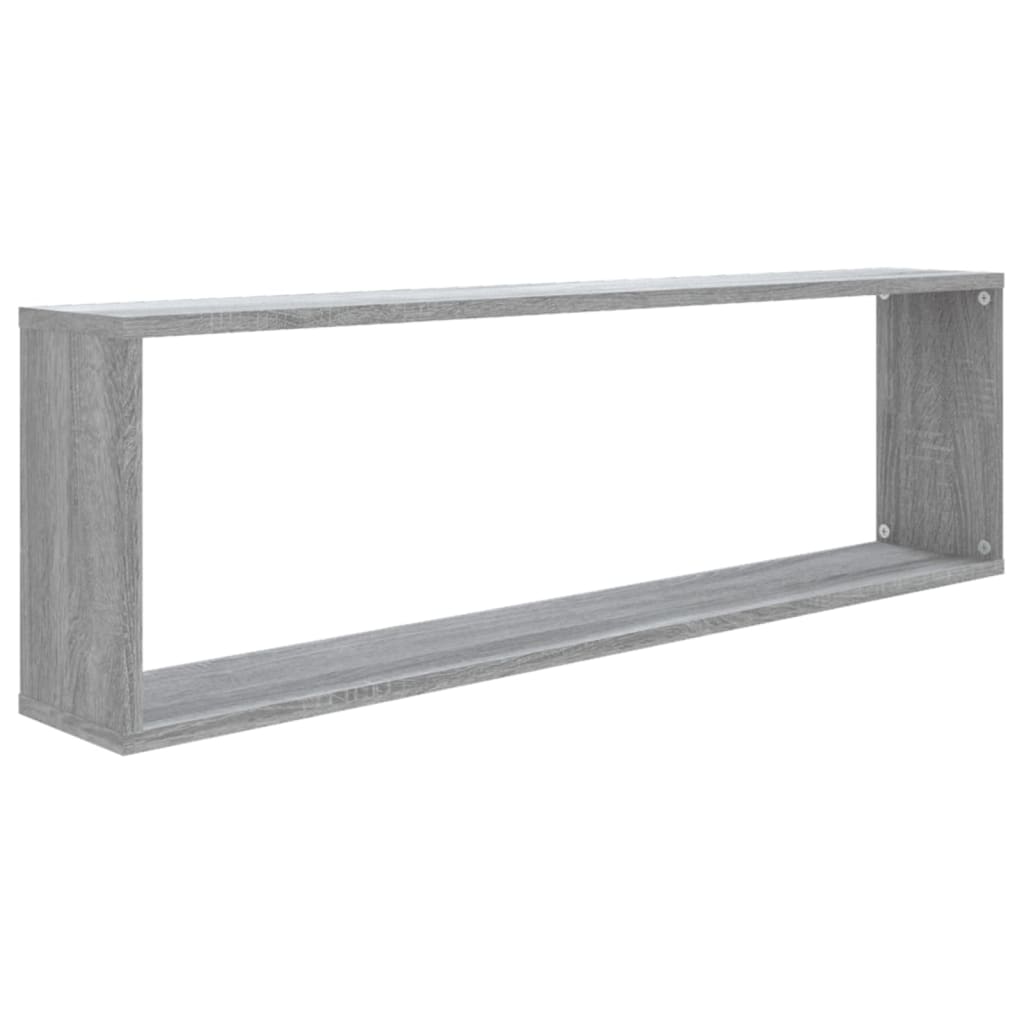 Kockaste zidne police 2 kom boja hrasta 100 x 15 x 30 cm drvene