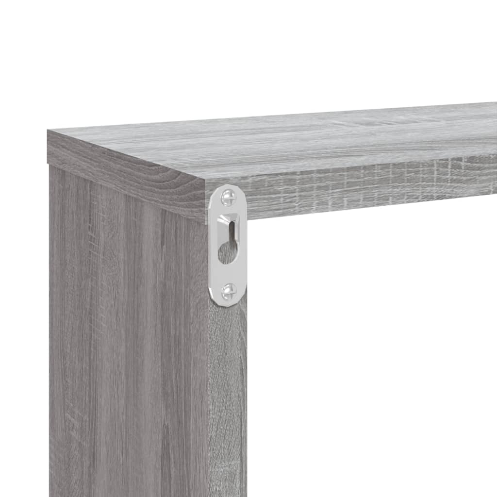 Kockaste zidne police 2 kom boja hrasta 80x15x26,5 cm drvene