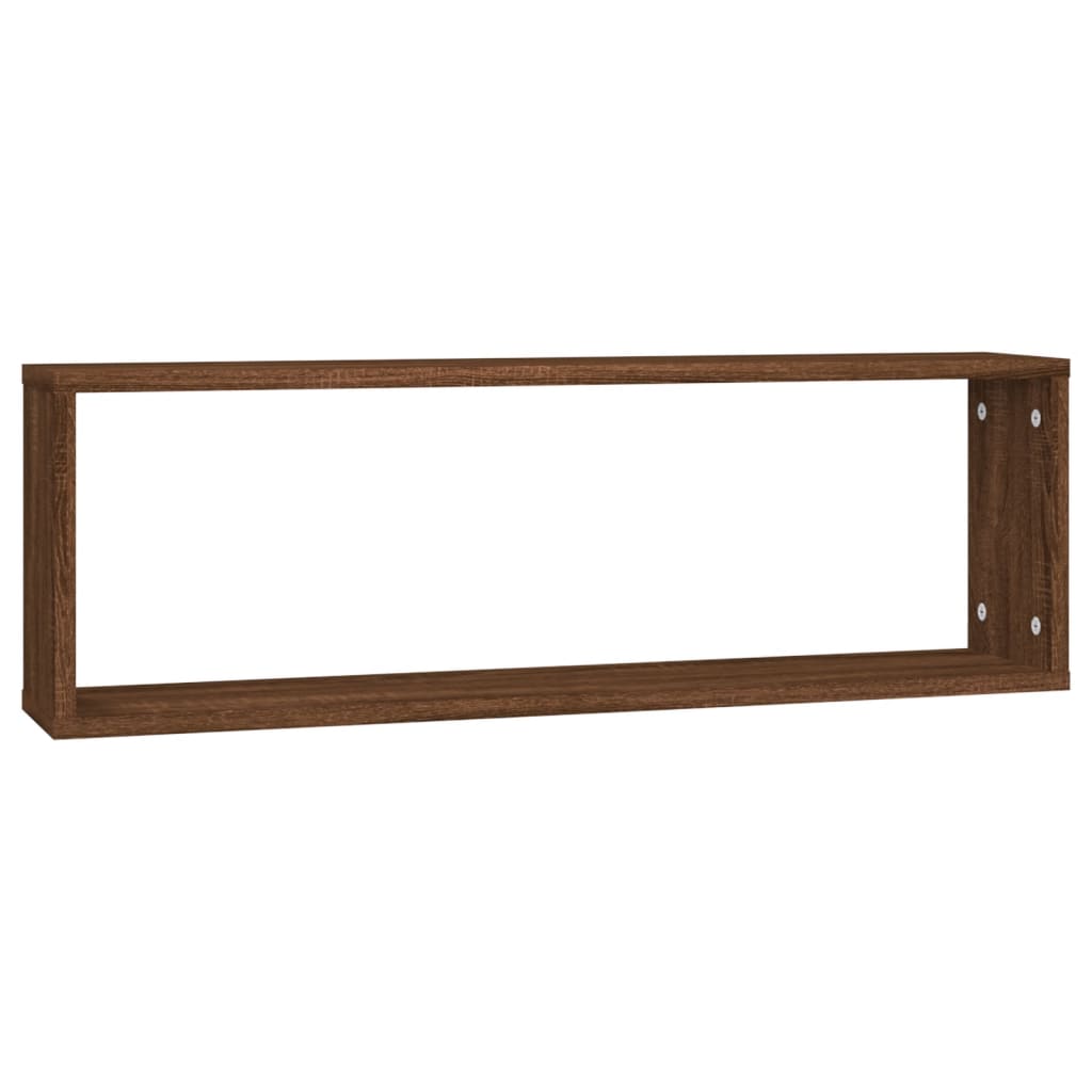 Kockaste zidne police 4 kom boja hrasta 80x15x26,5 cm drvene