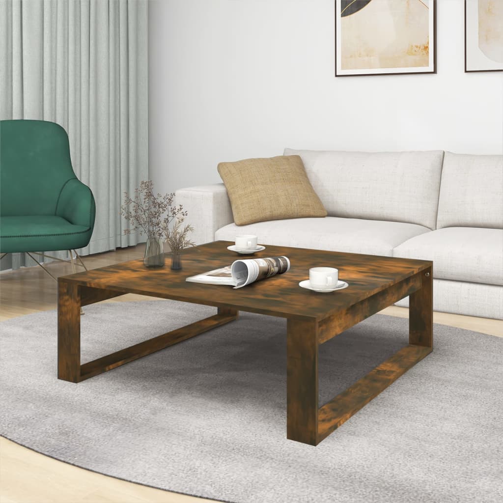 Stolić za kavu dimljeni hrast 100x100x35 cm konstruirano drvo