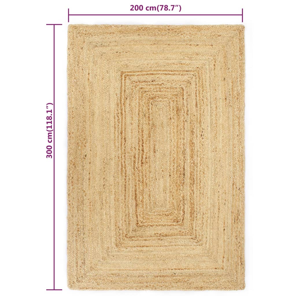Ručno rađeni tepih od jute 200 x 300 cm
