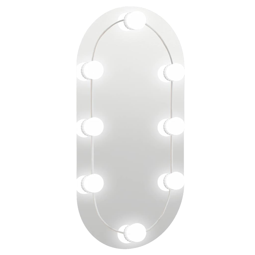 Ogledalo s LED svjetlima 60 x 30 cm stakleno ovalno