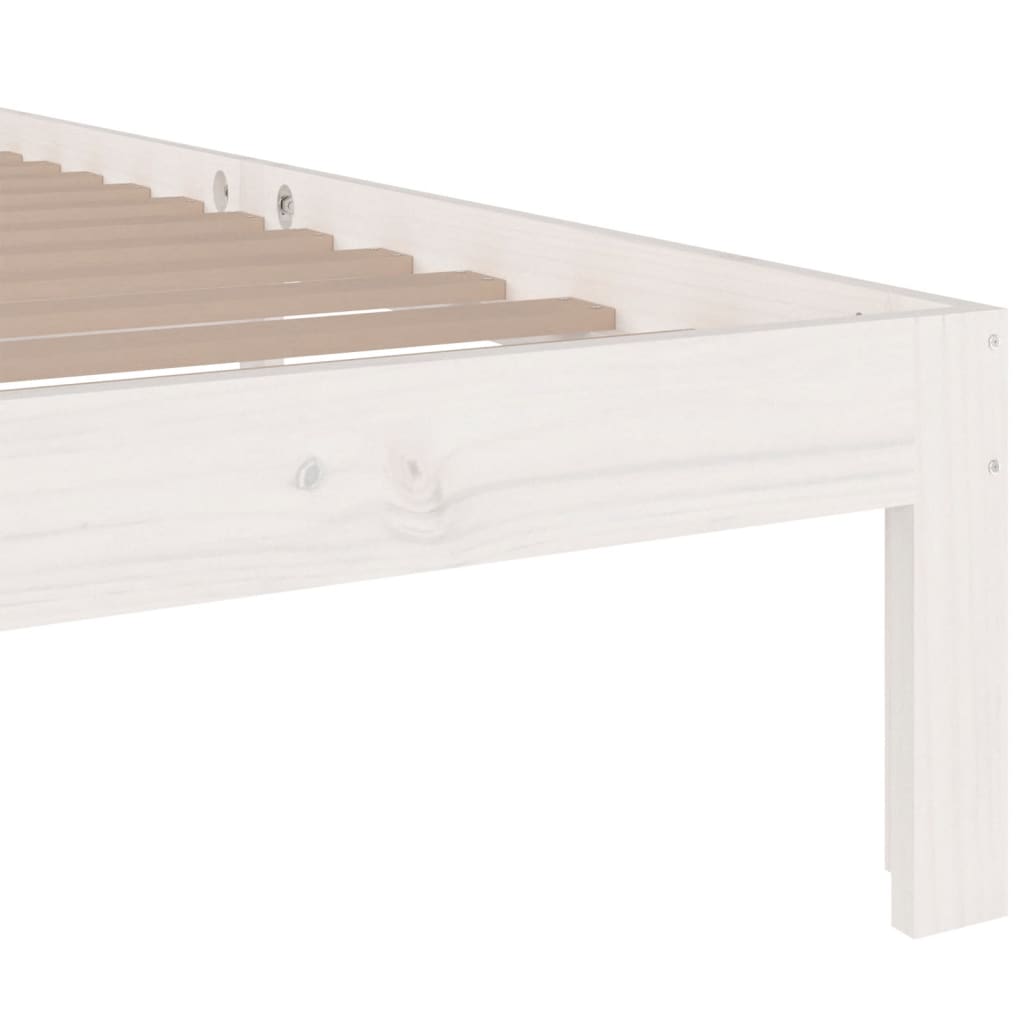 Okvir za krevet od masivnog drva bijeli 75 x 190 cm mali