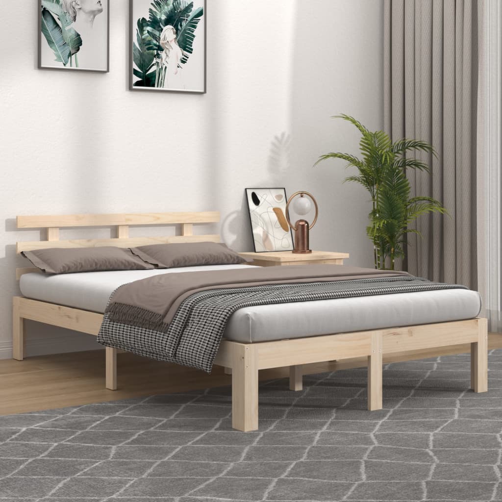 Okvir za krevet od masivnog drva 150 x 200 cm veliki bračni