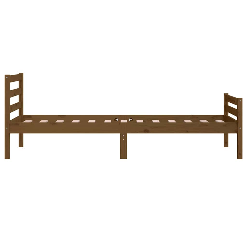 Okvir za krevet od masivnog drva boja meda 75x190 cm mali