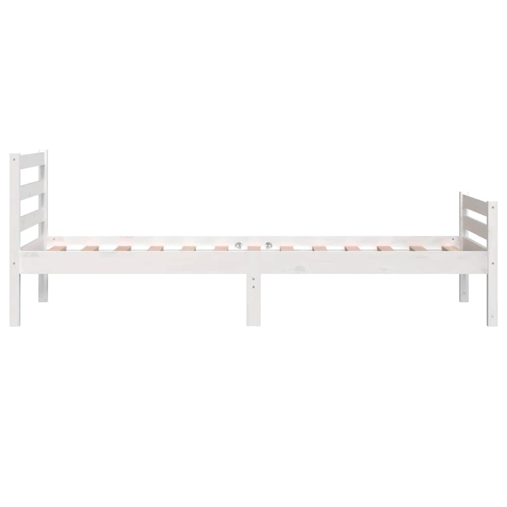 Okvir za krevet od masivnog drva bijeli 100 x 200 cm