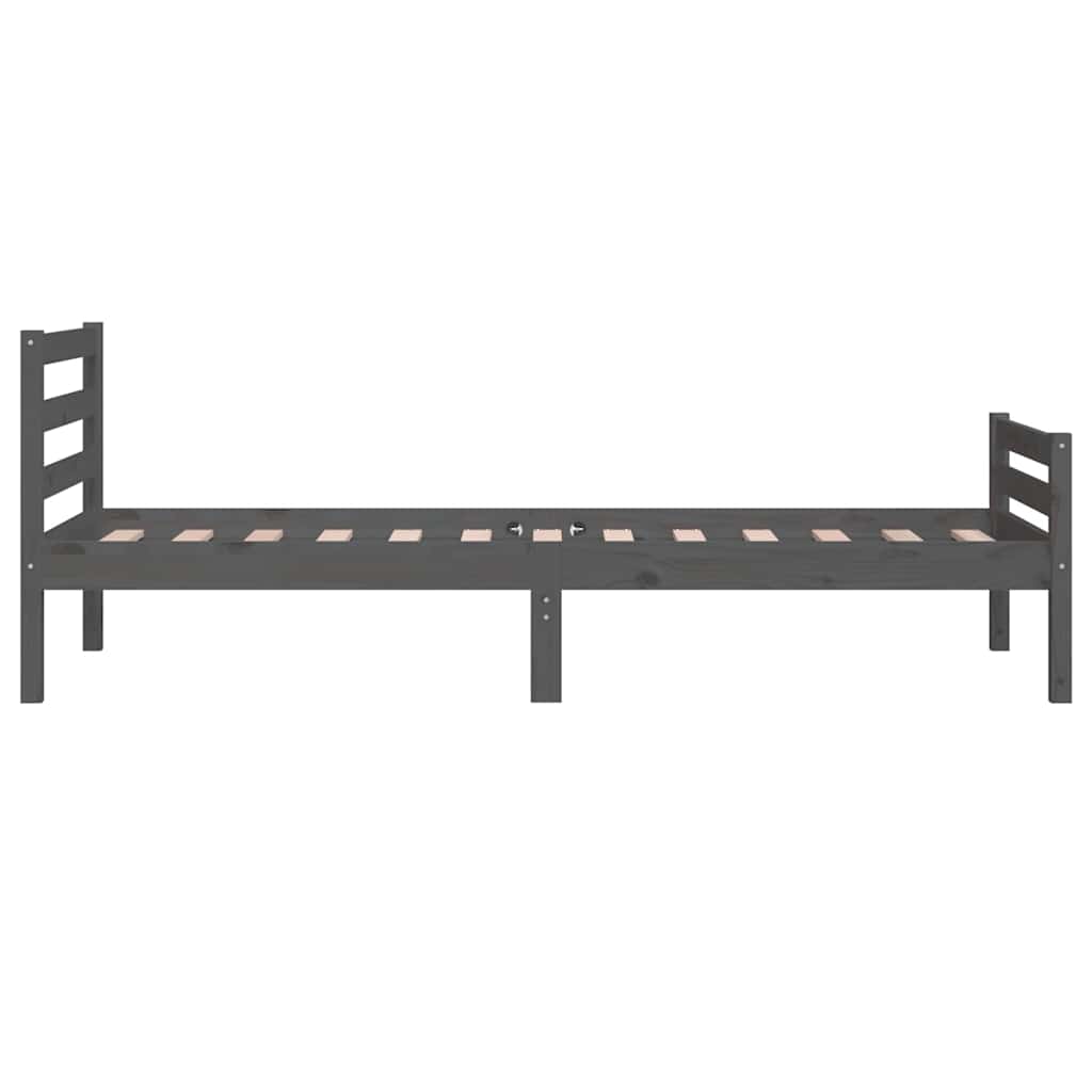 Okvir za krevet od masivnog drva sivi 100 x 200 cm