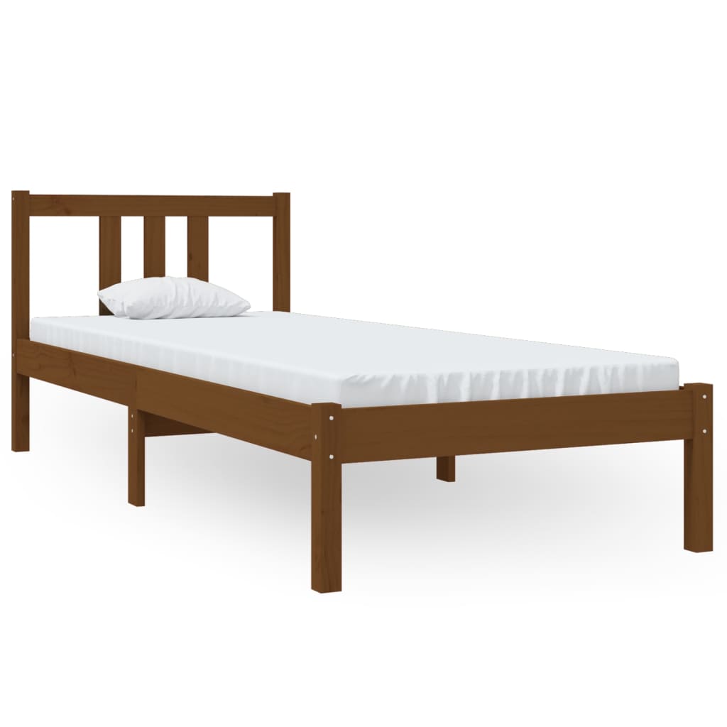 Okvir za krevet od masivnog drva boja meda 75x190 cm mali