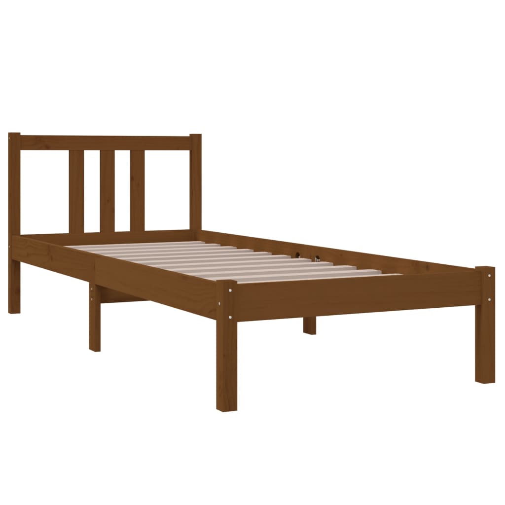Okvir za krevet od masivnog drva boja meda 75x190 cm mali