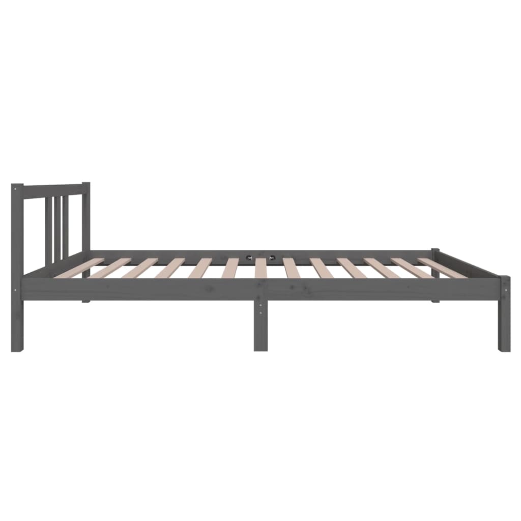 Okvir za krevet od masivnog drva sivi 100 x 200 cm