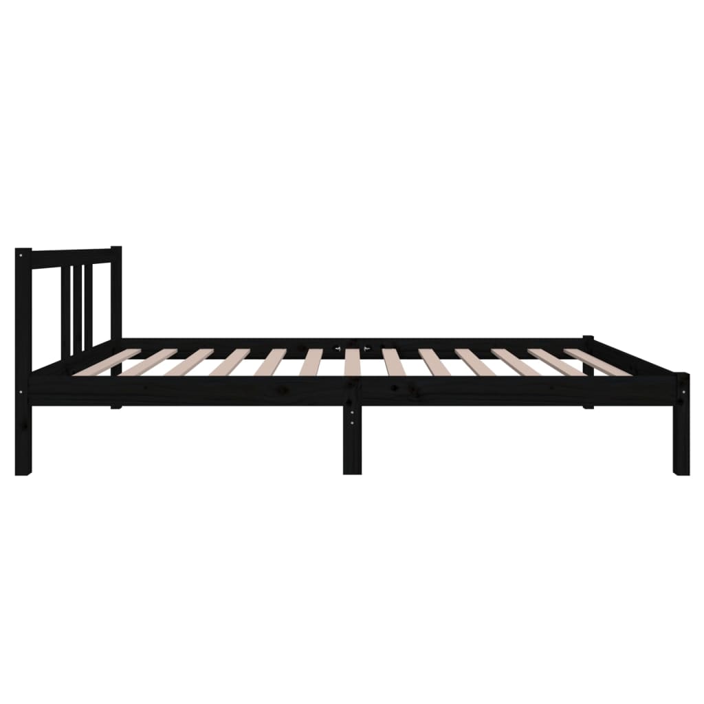 Okvir za krevet od masivnog drva crni 100 x 200 cm