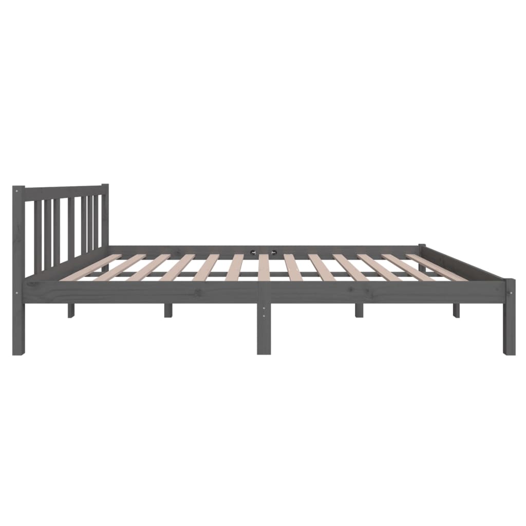 Okvir za krevet od masivnog drva sivi 140 x 200 cm