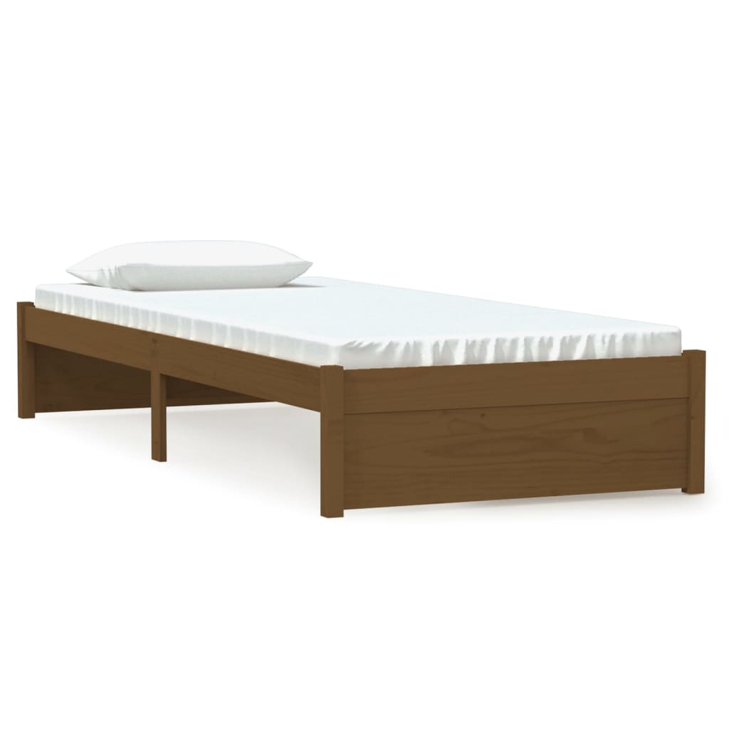 Okvir za krevet od masivnog drva boja meda 75x190 cm mali