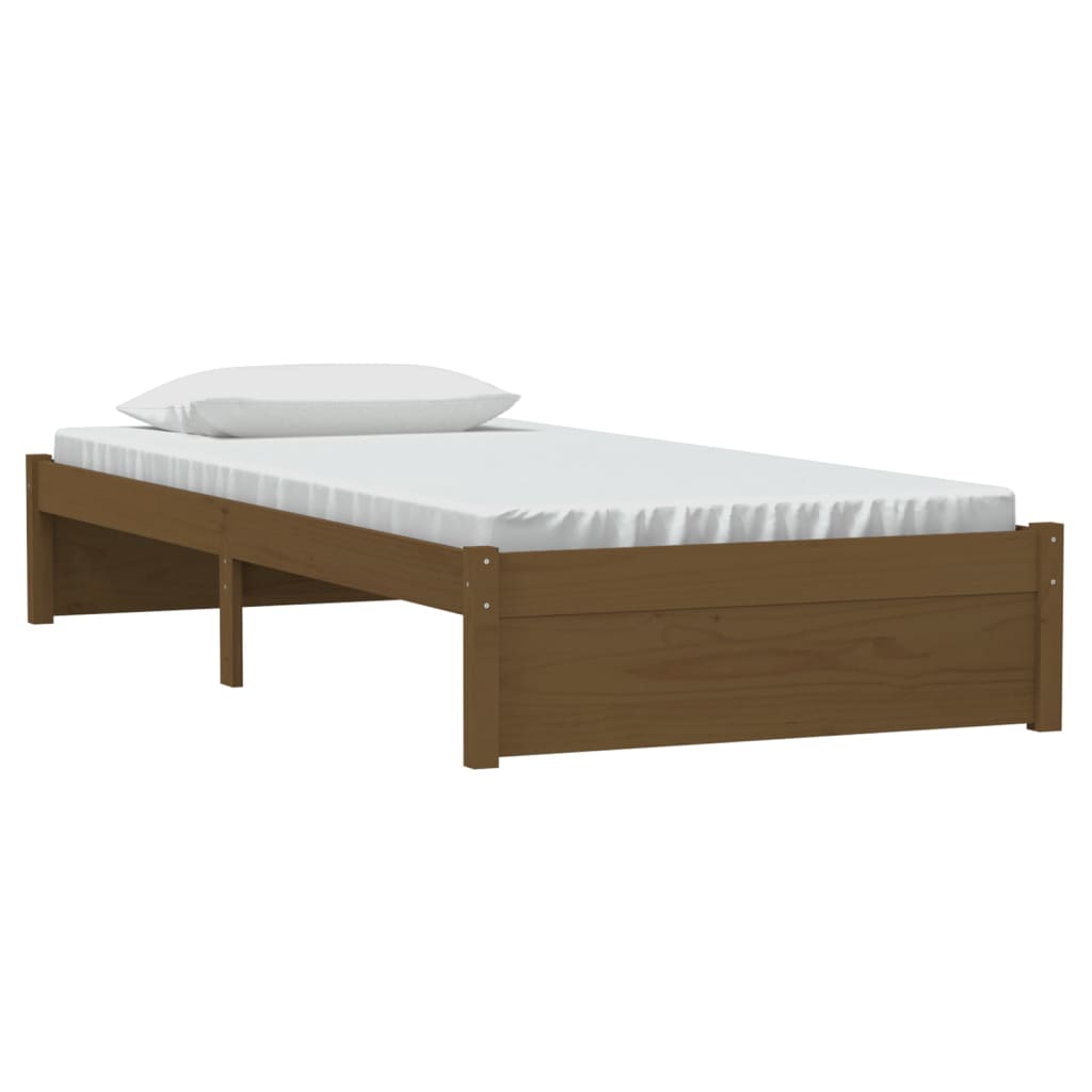 Okvir za krevet od masivnog drva smeđa boja meda 90 x 200 cm