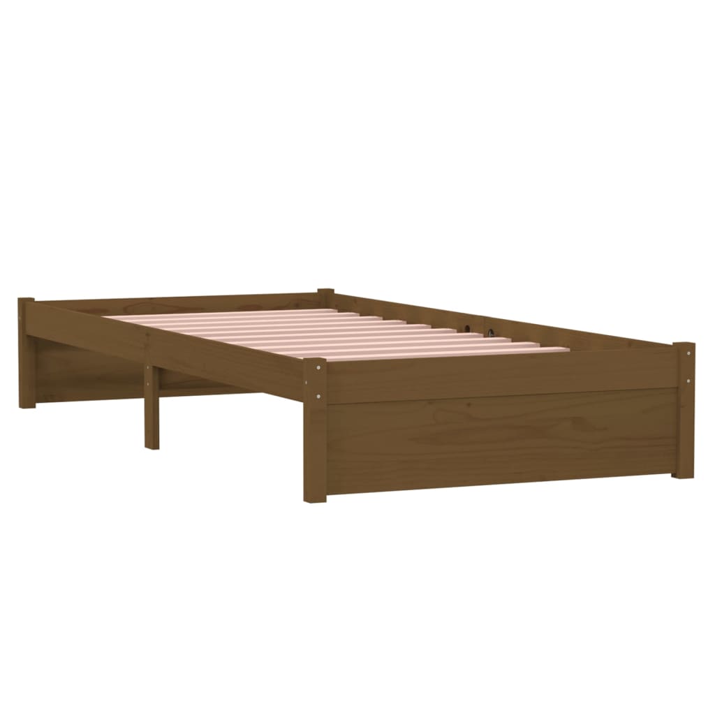 Okvir za krevet od masivnog drva smeđa boja meda 90 x 200 cm