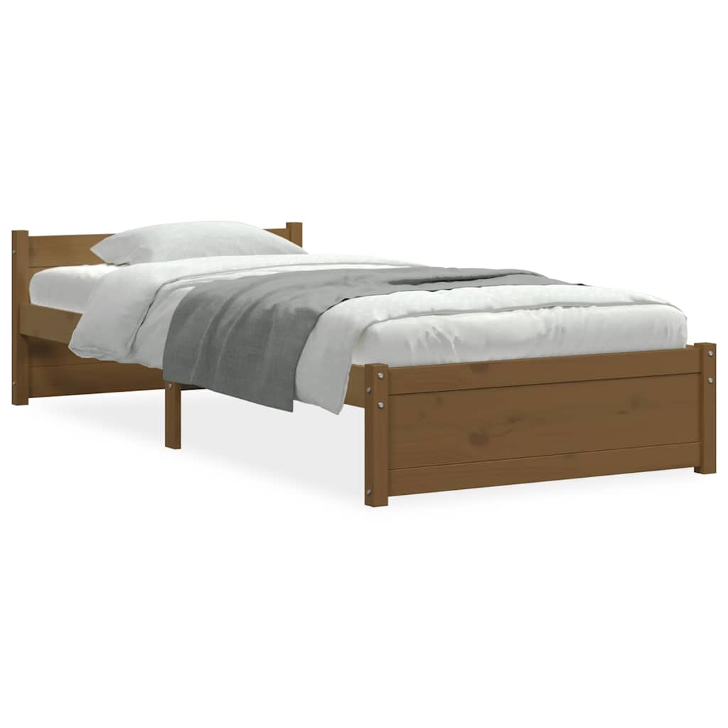Okvir za krevet od masivnog drva boja meda 75x190 cm mali
