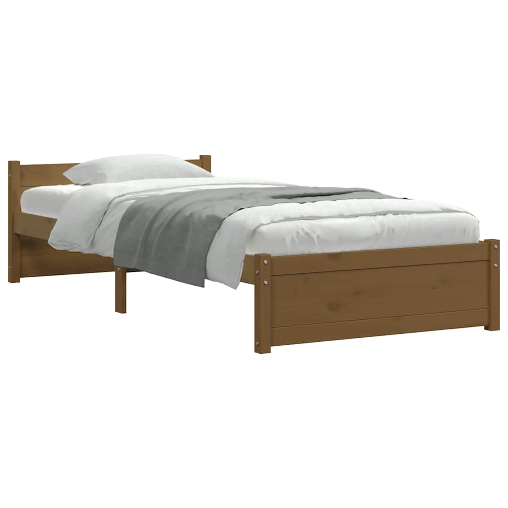 Okvir za krevet od masivnog drva boja meda 75x190 cm mali