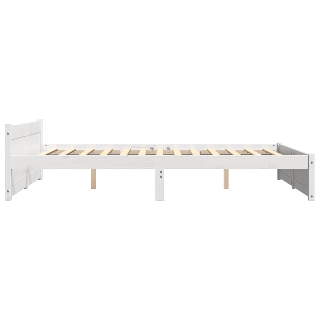 Okvir za krevet od masivnog drva bijeli 135x190 cm bračni