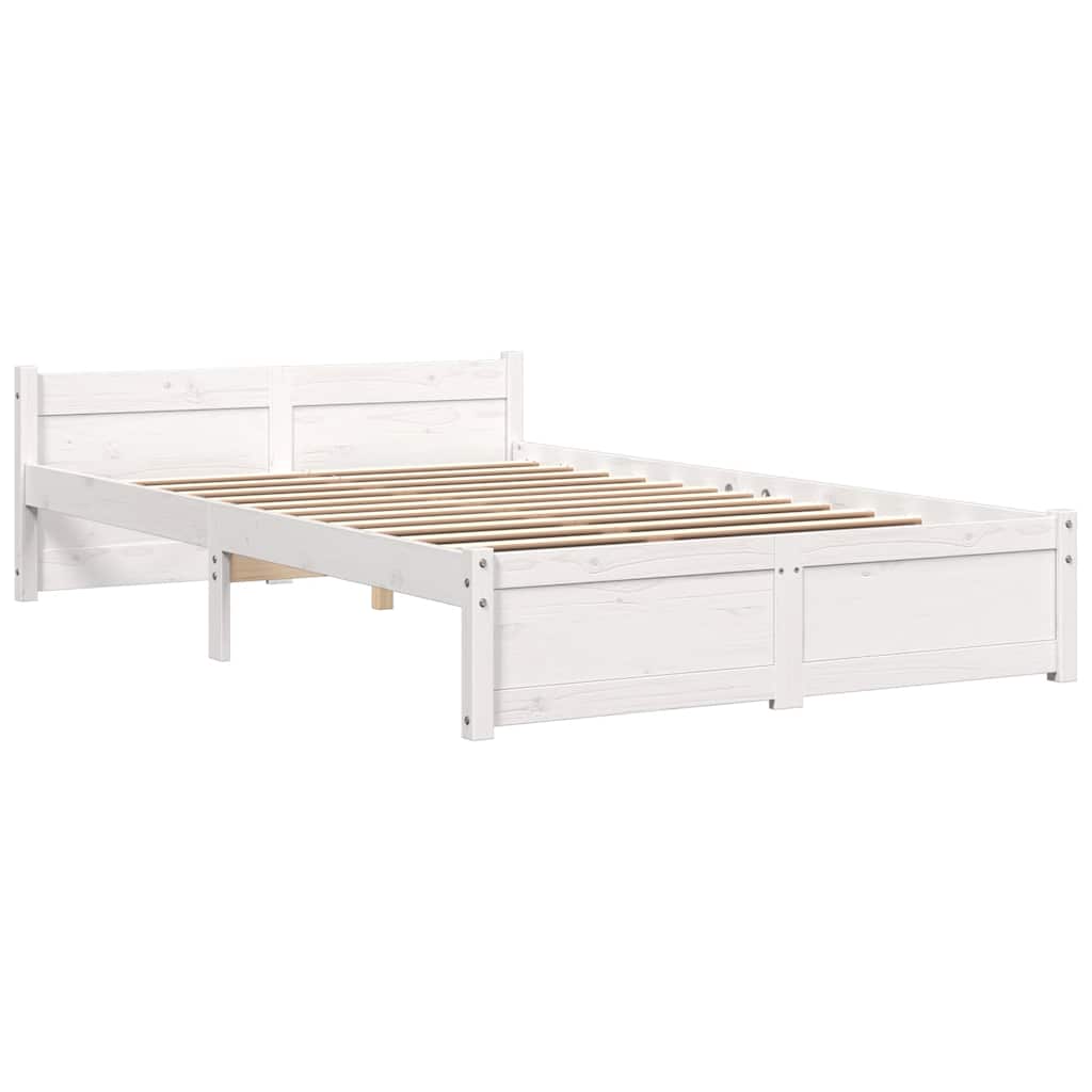 Okvir za krevet od masivnog drva bijeli 120 x 200 cm