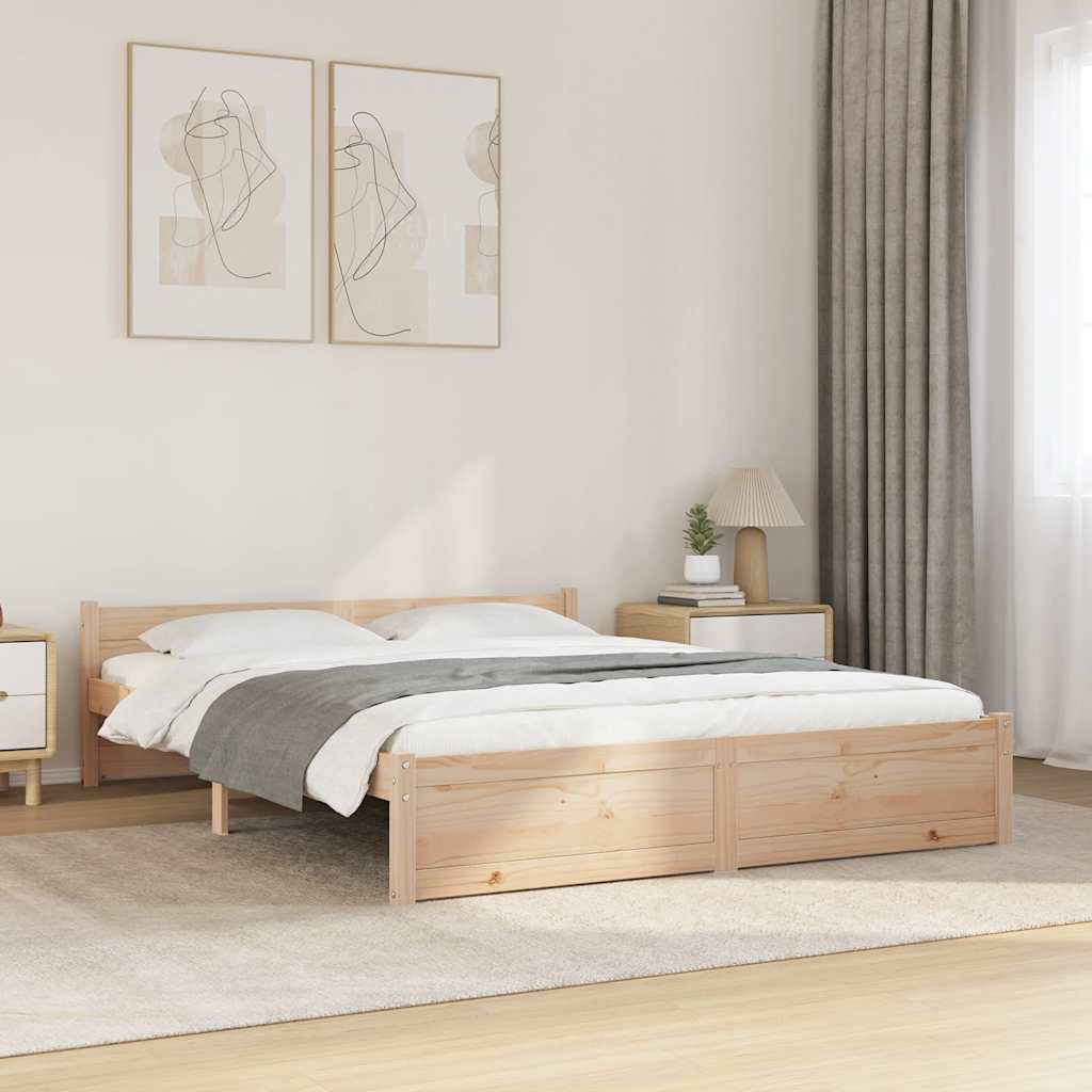 Okvir za krevet od masivnog drva 150 x 200 cm veliki bračni