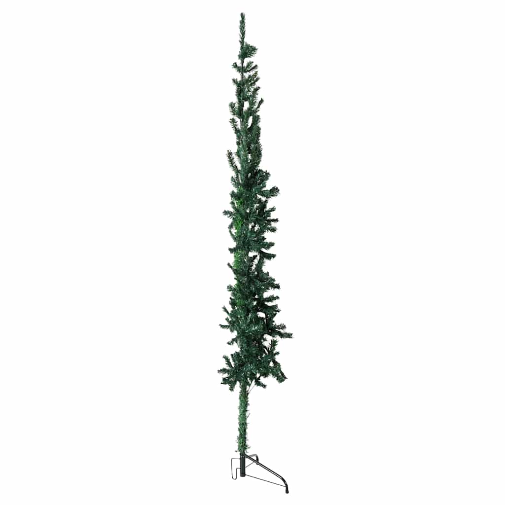 Tanka umjetna polovica božićnog drvca sa stalkom zelena 240 cm