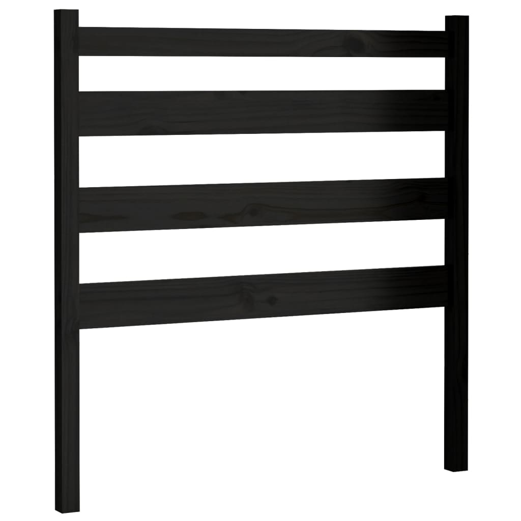 Uzglavlje za krevet crno 81 x 4 x 100 cm od masivne borovine